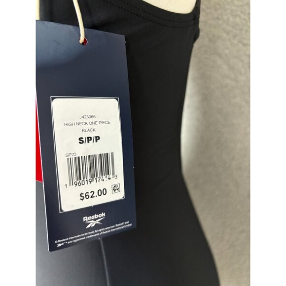 Reebok Women's High-Neck Athletic One-Piece Swimsuit Small Black New With Tag's. - Picture 7 of 8